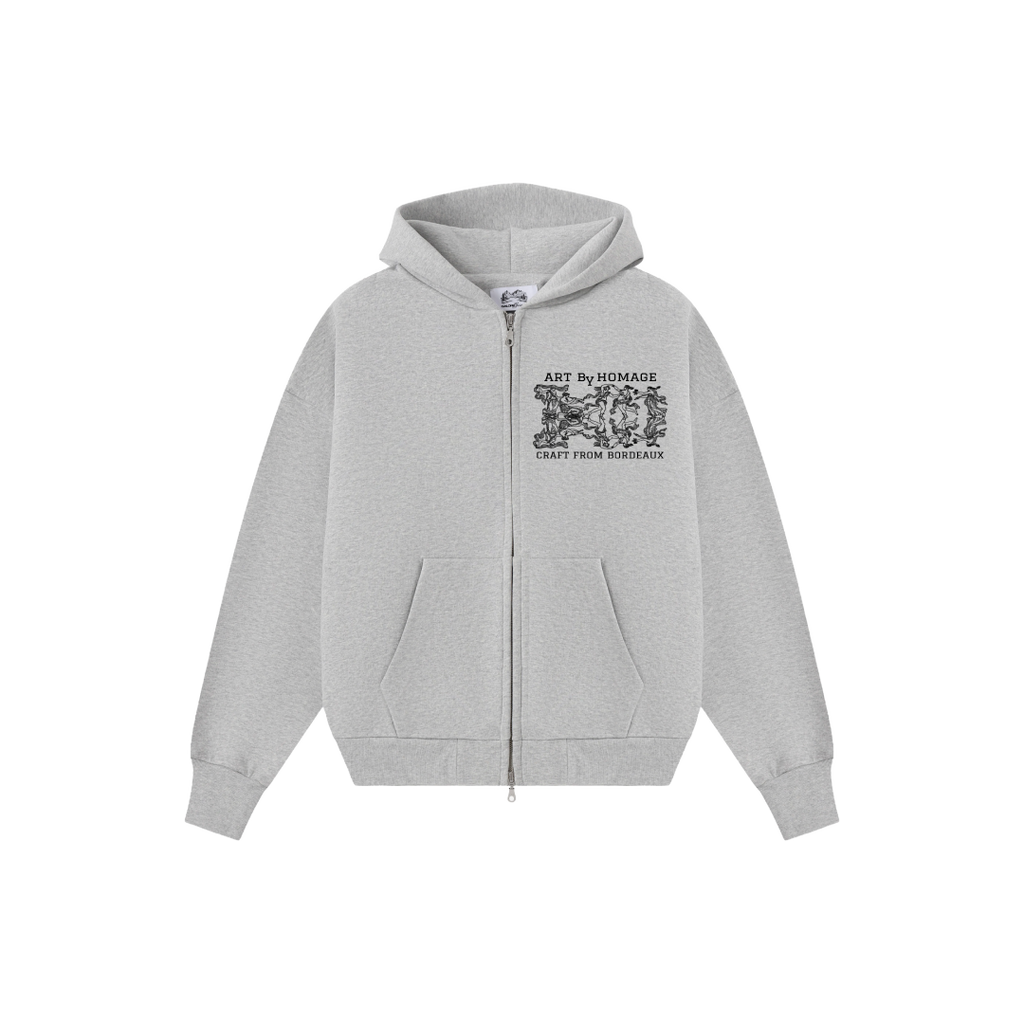 "LEVELS OF SCULPTURE" ZIP UP